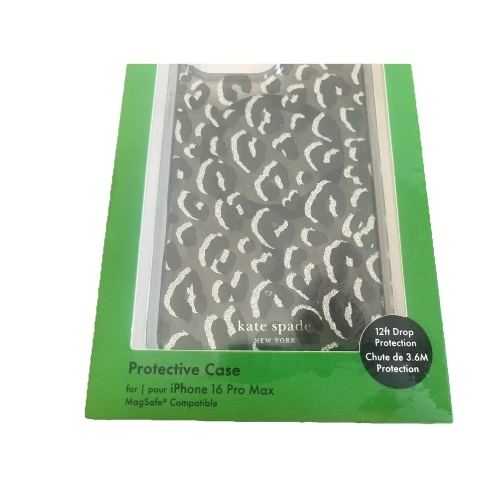 KATE SPADE Protective Case Magsafe For IPHONE 16 PRO MAX Good Black‎ Leopard